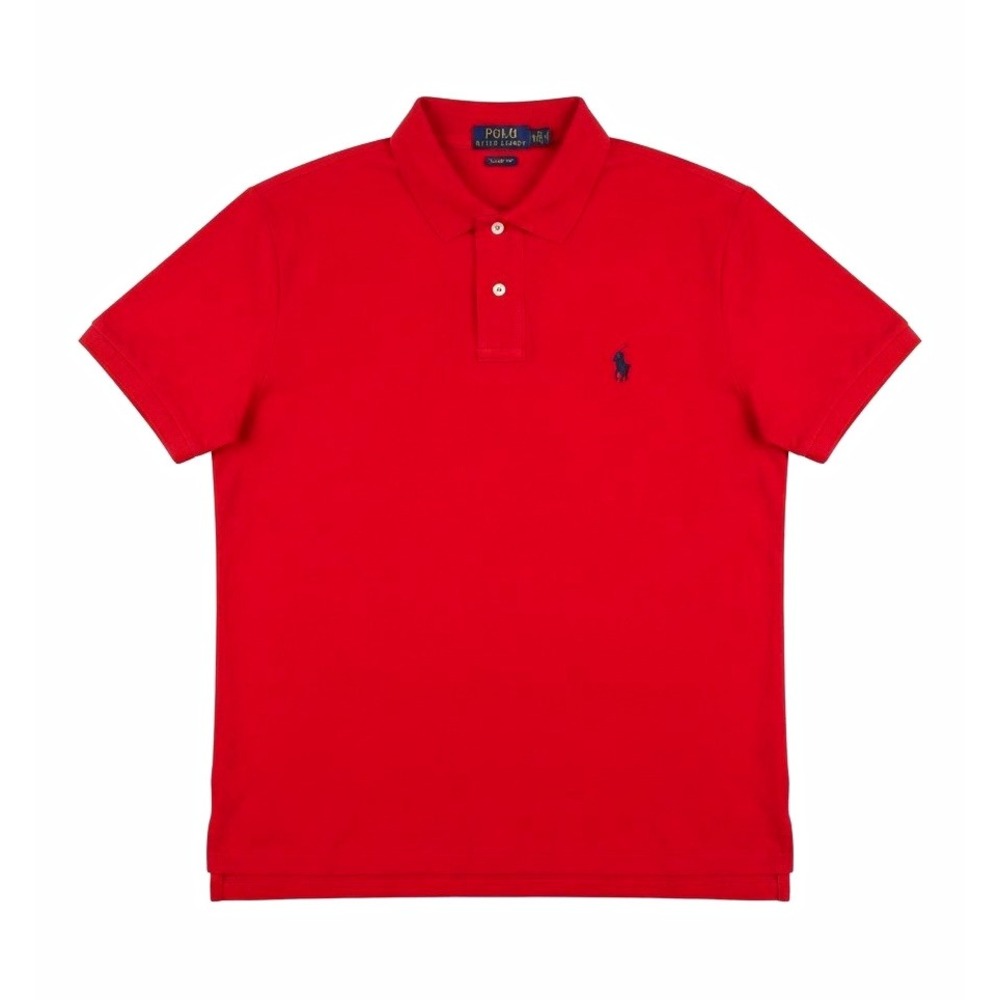 Polo Ralph Lauren Mens XL Classic Fit Red Short Sleeve Polo Cotton Logo Solid